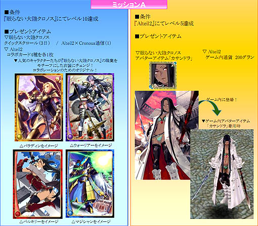 画像ギャラリー No.004のサムネイル画像 / 「眠らない大陸クロノス」が,「Alteil2」と夢のコラボキャンペーン実施