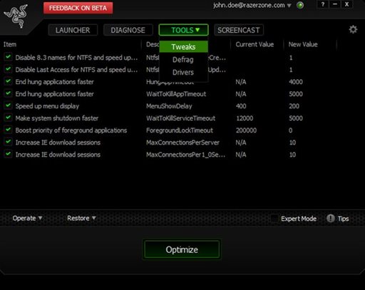 画像ギャラリー No.002のサムネイル画像 / Razer,PCシステム最適化ツール「Razer Game Booster」のβ版を公開。ゲームに不必要なアプリや機能を一時的に停止し,PCの性能を引き出す