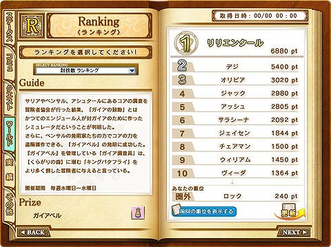 画像ギャラリー No.004のサムネイル画像 / 「グランディア オンライン」次期アップデートで実装予定の新システム「冒険王」でゲーム内ランキングナンバー1を目指そう