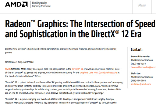 画像ギャラリー No.002のサムネイル画像 / AMD,Radeonに最適化されたDirectX 12対応ゲーム5タイトルを発表。「Deus Ex: Mankind Divided」やVRゲーム「BATTLE ZONE」が最適化