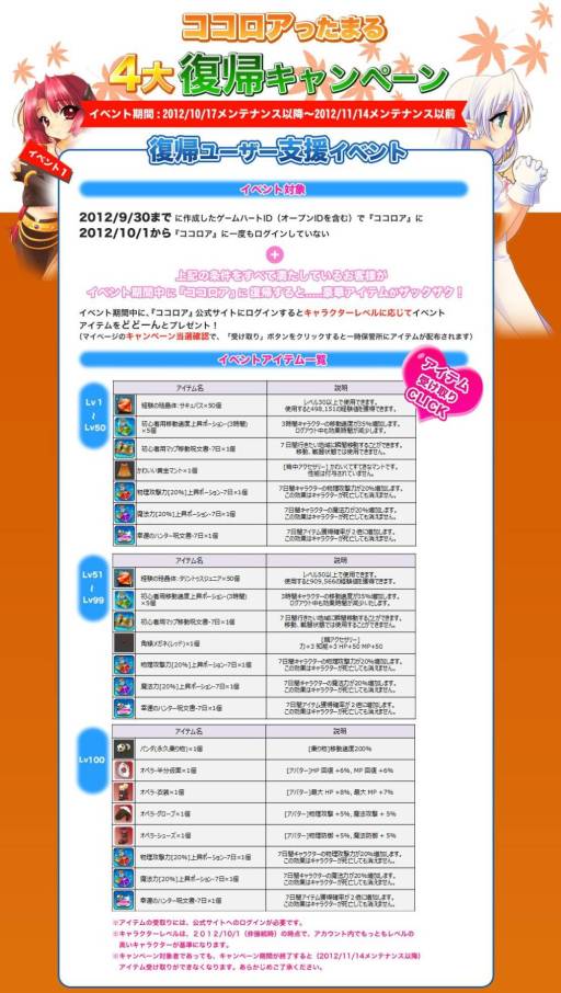 画像ギャラリー No.010のサムネイル画像 / 「ココロア」秋冬のアップデートロードマップを公開。復帰キャンペーンも実施