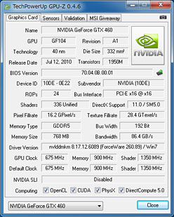 ꡼ No.015Υͥ / Ÿ6ԥ1ǤΡGeForce GTX 460 768MBץɤȤäƤߤ