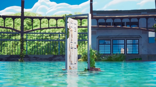 画像ギャラリー No.004のサムネイル画像 / 「フォートナイト」に映画“すずめの戸締まり”をモチーフにしたオリジナルゲームマップが登場。映画の象徴である“扉”や劇中の空間を再現