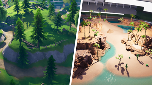 画像ギャラリー No.003のサムネイル画像 / ゲーム型メタバース「Fortnite」に東京ドームをモデルとしたマップ「Tokyo Dome WARS」が登場。森林や雪原といった地形が出現