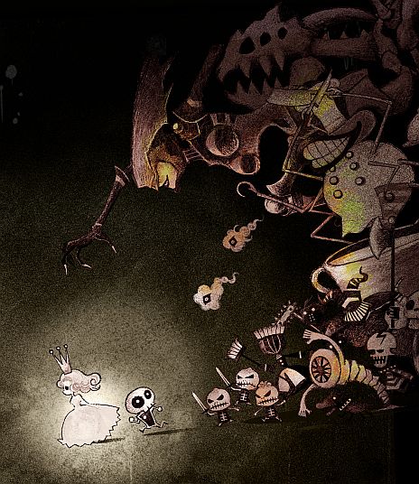 画像ギャラリー No.001のサムネイル画像 / 「Dokuro」,体験版第2弾「ステージ2」が本日配信。テケテケ動く可愛い主人公と一緒に,手強さを増す骨太ギミックに挑戦しよう