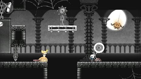 画像ギャラリー No.004のサムネイル画像 / 「Dokuro」,体験版第2弾「ステージ2」が本日配信。テケテケ動く可愛い主人公と一緒に,手強さを増す骨太ギミックに挑戦しよう