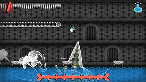 画像ギャラリー No.012のサムネイル画像 / 「Dokuro」,セーブデータが引き継げる体験版の最終章が本日配信。「魔界の厨房」がモチーフのステージ3には「赤チョーク」で火をつけるギミックが登場