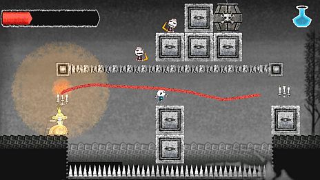 画像ギャラリー No.026のサムネイル画像 / 「Dokuro」,セーブデータが引き継げる体験版の最終章が本日配信。「魔界の厨房」がモチーフのステージ3には「赤チョーク」で火をつけるギミックが登場