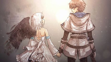 画像ギャラリー No.003のサムネイル画像 / 「シャイニング・アーク」のCM「イラスト篇」が公開に。主人公「フリード」と天使の少女「パニス」が手と心をつなぐ柔らかな色合いが印象的