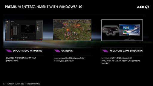 画像ギャラリー No.005のサムネイル画像 / Windows 10環境におけるRadeonとAPUの優位性をAMDがアピール。DX12世代ではマルチGPUのトレンドが変わるか