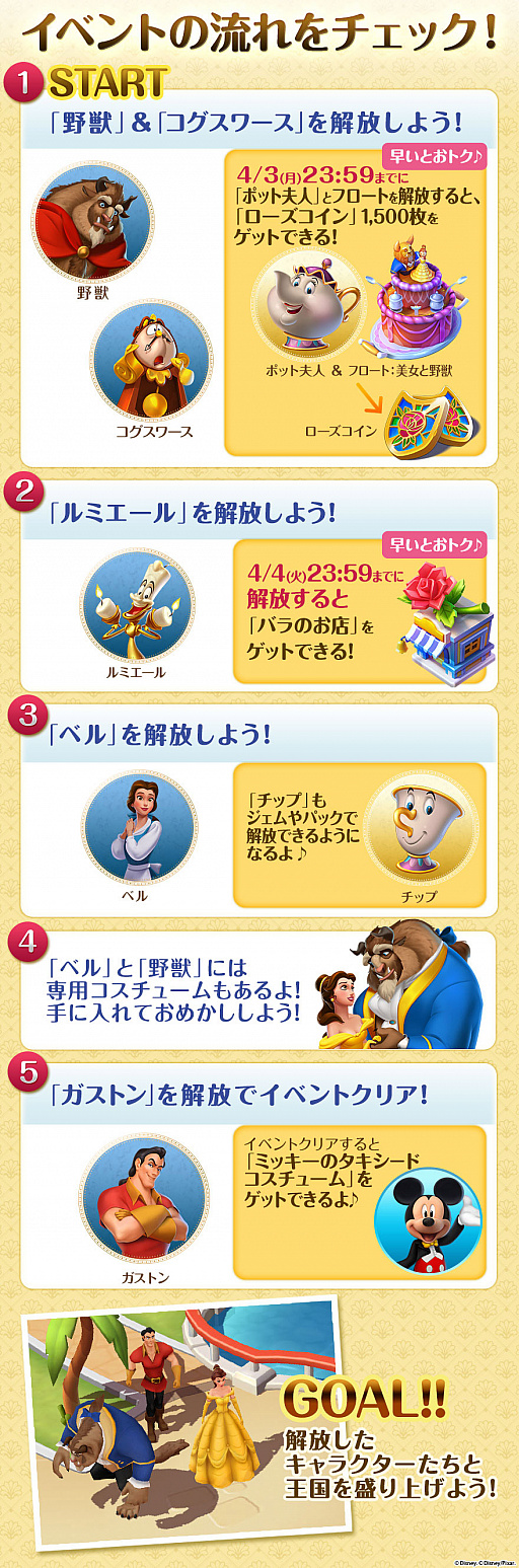 画像ギャラリー No.002のサムネイル画像 / 「ディズニー マジックキングダムズ」に不朽の名作「美女と野獣」が登場