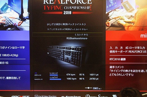 画像ギャラリー No.011のサムネイル画像 / 「REALFORCE TYPING CHAMPIONSHIP 2018」をレポート。スピードと正確性の両方を重視したタイピング日本一を決める大会で,猛者達がその腕を競い合った