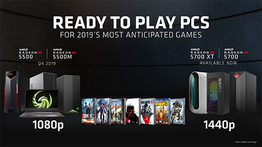 画像ギャラリー No.006のサムネイル画像 / AMD,新型ミドルクラスGPU「Radeon RX 5500」シリーズを発表。Navi世代初のノートPC向けGPUも登場