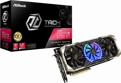 画像ギャラリー No.001のサムネイル画像 / 3つの空冷ファンを並べた「Taichi」シリーズのRX 5700 XT搭載カードがASRockから