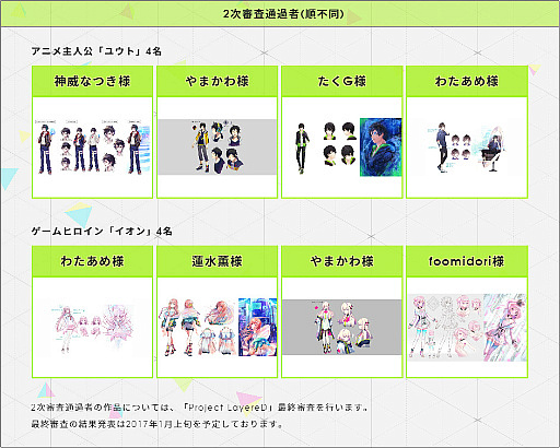 画像ギャラリー No.002のサムネイル画像 / 「Project LayereD」キャラデザオーディション2次審査の結果発表