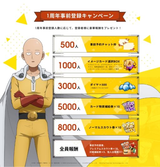꡼ No.002Υͥ / ONE PUNCH MAN ޥեȡפ1ǯ˸Ͽڡ󤬳