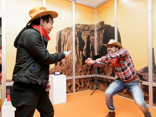 画像ギャラリー No.009のサムネイル画像 / 本体と同時発売のパーティーゲーム「1-2-Switch」をプレイ。IRカメラやHD振動など,Nintendo Switchならではの機能を使ったミニゲームが楽しめる