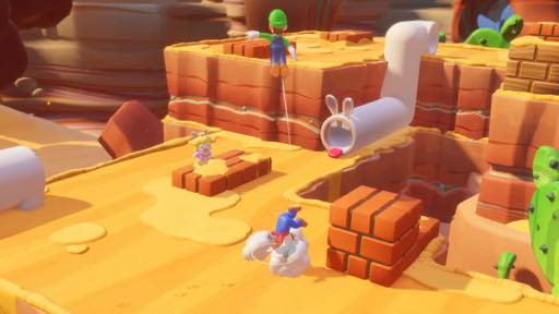 画像ギャラリー No.018のサムネイル画像 / マリオの戦略バトルは,シェイプされたルール&連携重視でテンポ良く楽しめる。「マリオ+ラビッツ キングダムバトル」プレイレポート