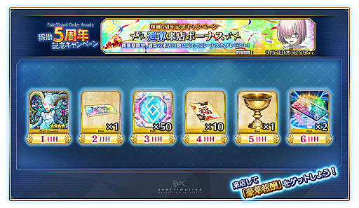꡼ No.015Υͥ / Fate/Grand Order ArcadeסƯ5ǯǰڡ726鳫