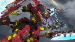 画像ギャラリー No.007のサムネイル画像 / 「星と翼のパラドクス」のアニメーションPVが公開。大空を駆ける巨大人型騎動機「エア・リアル」と3人のキャラクターが登場