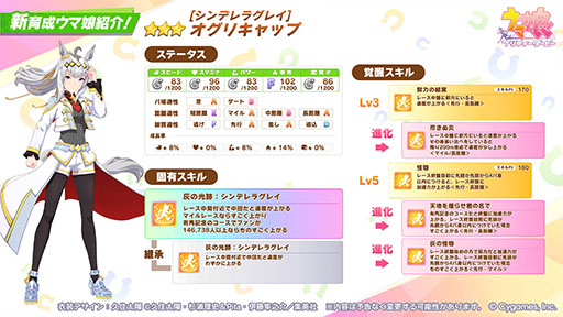 画像ギャラリー No.002のサムネイル画像 / 「ウマ娘」,シングレ新衣装の★3オグリキャップを本日12:00に実装。漫画シンデレラグレイの作画担当である久住太陽氏がデザインした勝負服