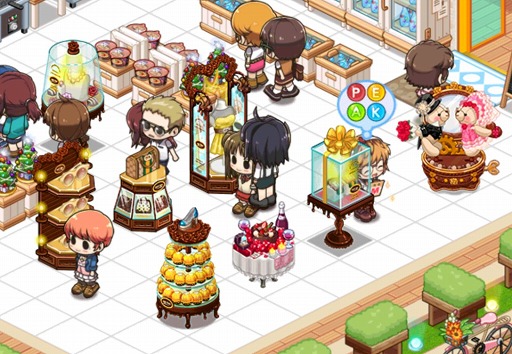 画像ギャラリー No.004のサムネイル画像 / 「マイコンビニ」,バレンタインをイメージした陳列台やデコレーションが登場