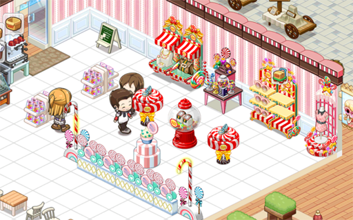 画像ギャラリー No.003のサムネイル画像 / 「マイコンビニ」,ホワイトデーにちなんだ装飾や商品がゲーム内に登場