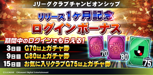 画像ギャラリー No.005のサムネイル画像 / 「Jリーグクラブチャンピオンシップ」で配信開始1ヶ月記念キャンペーンがスタート