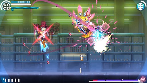 画像ギャラリー No.008のサムネイル画像 / 「白き鋼鉄のX THE OUT OF GUNVOLT」は様々なシステムを使い，希望の歌姫と共に戦う，厨二感満載の横スクロールアクションだ