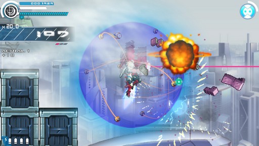 画像ギャラリー No.009のサムネイル画像 / 「白き鋼鉄のX THE OUT OF GUNVOLT」は様々なシステムを使い，希望の歌姫と共に戦う，厨二感満載の横スクロールアクションだ