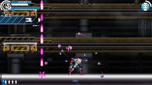 画像ギャラリー No.010のサムネイル画像 / 「白き鋼鉄のX THE OUT OF GUNVOLT」は様々なシステムを使い，希望の歌姫と共に戦う，厨二感満載の横スクロールアクションだ