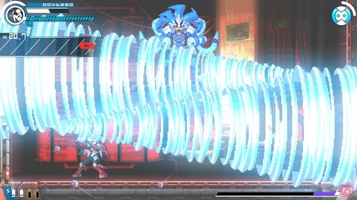 画像ギャラリー No.011のサムネイル画像 / 「白き鋼鉄のX THE OUT OF GUNVOLT」は様々なシステムを使い，希望の歌姫と共に戦う，厨二感満載の横スクロールアクションだ