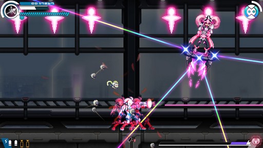 画像ギャラリー No.015のサムネイル画像 / 「白き鋼鉄のX THE OUT OF GUNVOLT」は様々なシステムを使い，希望の歌姫と共に戦う，厨二感満載の横スクロールアクションだ