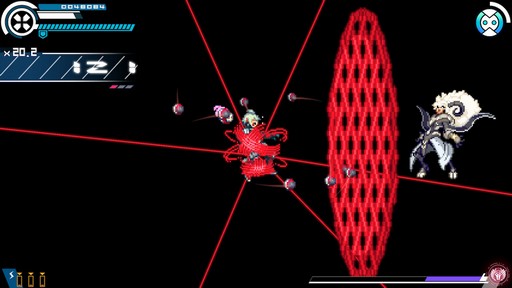 画像ギャラリー No.019のサムネイル画像 / 「白き鋼鉄のX THE OUT OF GUNVOLT」は様々なシステムを使い，希望の歌姫と共に戦う，厨二感満載の横スクロールアクションだ
