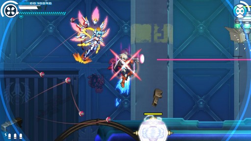 画像ギャラリー No.021のサムネイル画像 / 「白き鋼鉄のX THE OUT OF GUNVOLT」は様々なシステムを使い，希望の歌姫と共に戦う，厨二感満載の横スクロールアクションだ