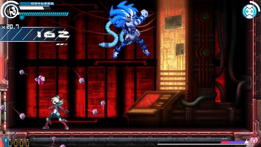 画像ギャラリー No.029のサムネイル画像 / 「白き鋼鉄のX THE OUT OF GUNVOLT」は様々なシステムを使い，希望の歌姫と共に戦う，厨二感満載の横スクロールアクションだ