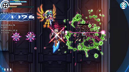 画像ギャラリー No.032のサムネイル画像 / 「白き鋼鉄のX THE OUT OF GUNVOLT」は様々なシステムを使い，希望の歌姫と共に戦う，厨二感満載の横スクロールアクションだ