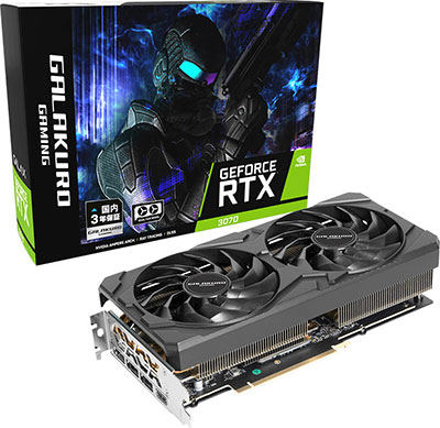 画像ギャラリー No.001のサムネイル画像 / GALAKURO GAMING,2連ファン仕様のRTX 3070搭載カードを発売
