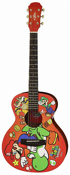 画像ギャラリー No.001のサムネイル画像 / 「スーパーマリオ」とパルコのコラボアイテムに,イシバシ楽器のミニアコースティックギターが登場