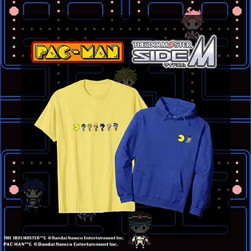 画像ギャラリー No.001のサムネイル画像 / 「アイドルマスター SideM」と「パックマン」のコラボアパレルが登場。アイドルたちがドット絵になってパックマンの世界に入り込む