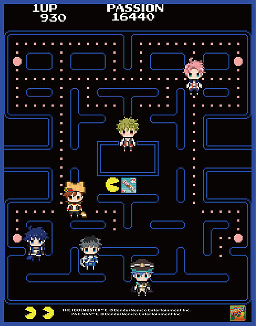 画像ギャラリー No.003のサムネイル画像 / 「アイドルマスター SideM」と「パックマン」のコラボアパレルが登場。アイドルたちがドット絵になってパックマンの世界に入り込む