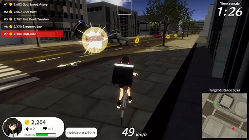 画像ギャラリー No.009のサムネイル画像 / 「FOOD DELIVERY BATTLE」がSteamで本日配信。車や配達員をなぎ倒す新アイテム“巨大化”も実装