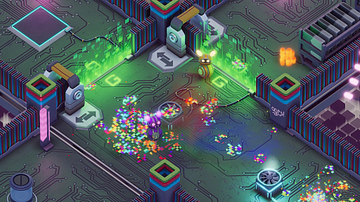 画像ギャラリー No.005のサムネイル画像 / 2人Co-opが楽しいパズルACT「Bytebond」リリース。メタリックなクマのフィギュア風キャラを操り,ウイルスをコンピュータから追い出せ!