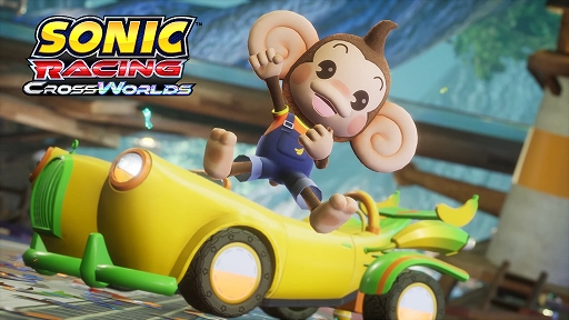 画像ギャラリー No.002のサムネイル画像 / 「ソニックレーシング クロスワールド」×「スーパーモンキーボール」コラボを実施。レーサーのアイアイや，オリジナルマシンが登場