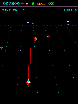画像ギャラリー No.002のサムネイル画像 / 迫り来る無数の敵UFOを撃ち落とす。1983年にKONAMIから発売されたSTG「ジュノファースト」がアーケードアーカイブスで3月13日に配信