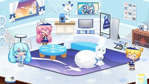 画像ギャラリー No.003のサムネイル画像 / 「初音ミク ロジックペイントS+」，有料DLC「雪ミク スカイタウン」を1月13日に配信。「雪ミク」コスチュームや店員風エプロンなどが登場