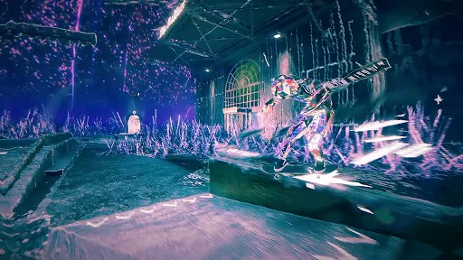 画像ギャラリー No.002のサムネイル画像 / ガラスの悪魔がスケボーで月を目指す。アーティスティックなグラフィックスが特徴の「Skate Story」,Switch2版を2025年内発売へ