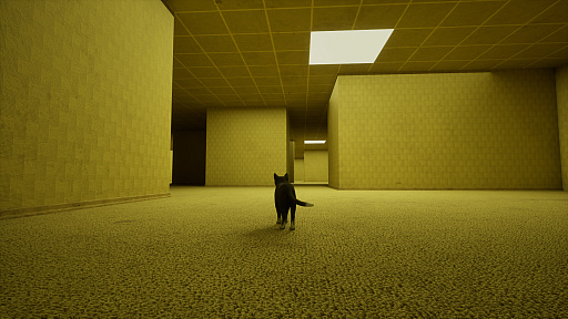 画像ギャラリー No.006のサムネイル画像 / 猫がバックルームなどのリミナルスペースを歩き回るゲーム「LIMINAL CAT」,Steamストアページを公開中