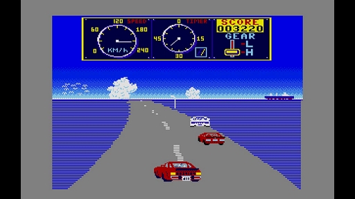 画像ギャラリー No.004のサムネイル画像 / 「EGGコンソール マッドライダー MSX2」本日配信。次々と現れる車やバイク，障害を避けながらゴールを目指す王道のレースゲーム