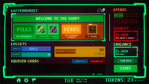 画像ギャラリー No.007のサムネイル画像 / ローグライクデッキ構築ゲーム「Insider Trading」，2026年2月18日に発売予定。チャンスとリスクを見極め，最大利益を狙え